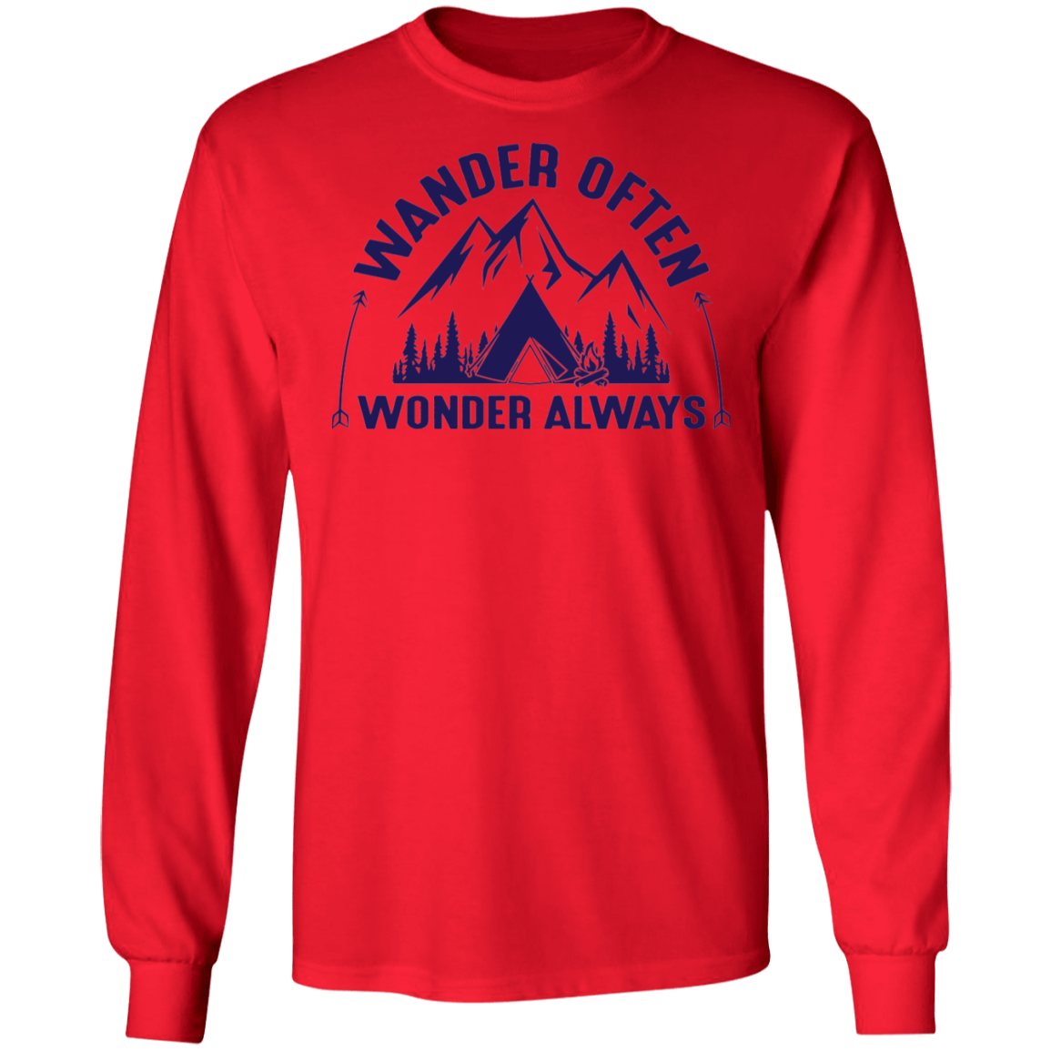Wander Often Wonder Always Camping Long Sleeve T-Shirt