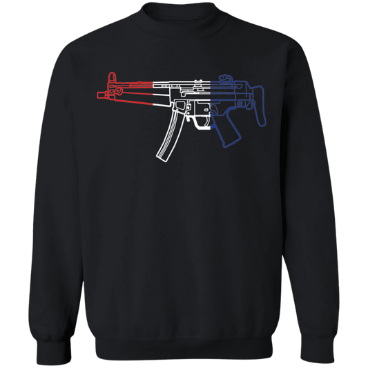 MP5 Firearm Rifle Red White Blue Crewneck Sweatshirt