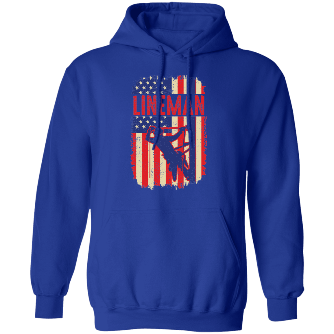 Lineman American Flag Pullover Hoodie