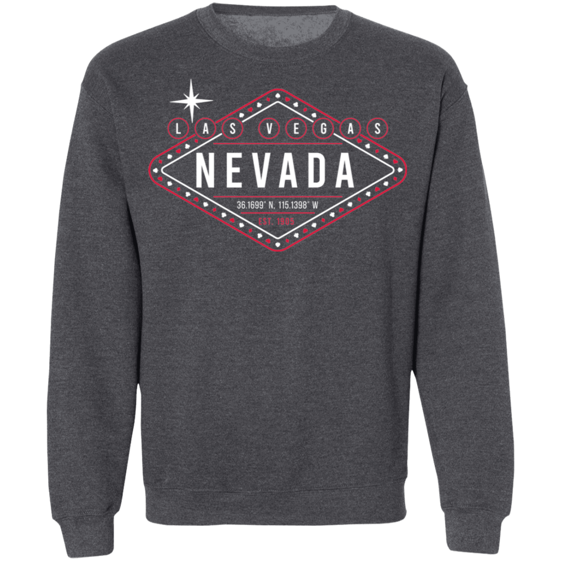 Las Vegas Nevada Lights Gambling Crewneck Sweatshirt