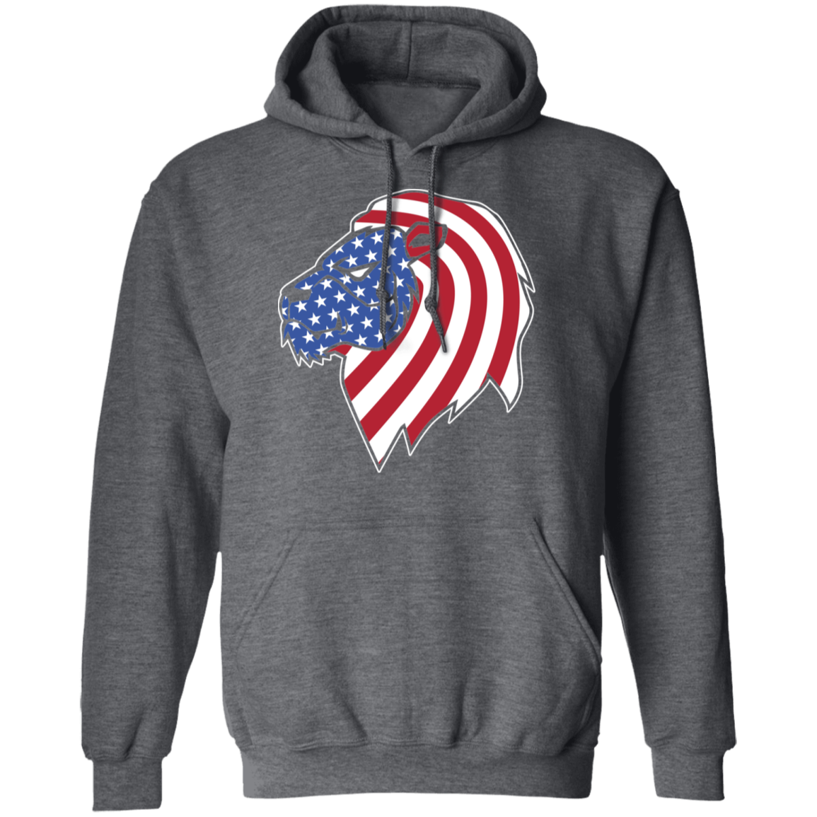 Lion American Flag USA Pullover Hoodie
