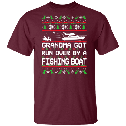 Boat Grandma Got Run Over by a Boat Ugly Christmas T-Shirt