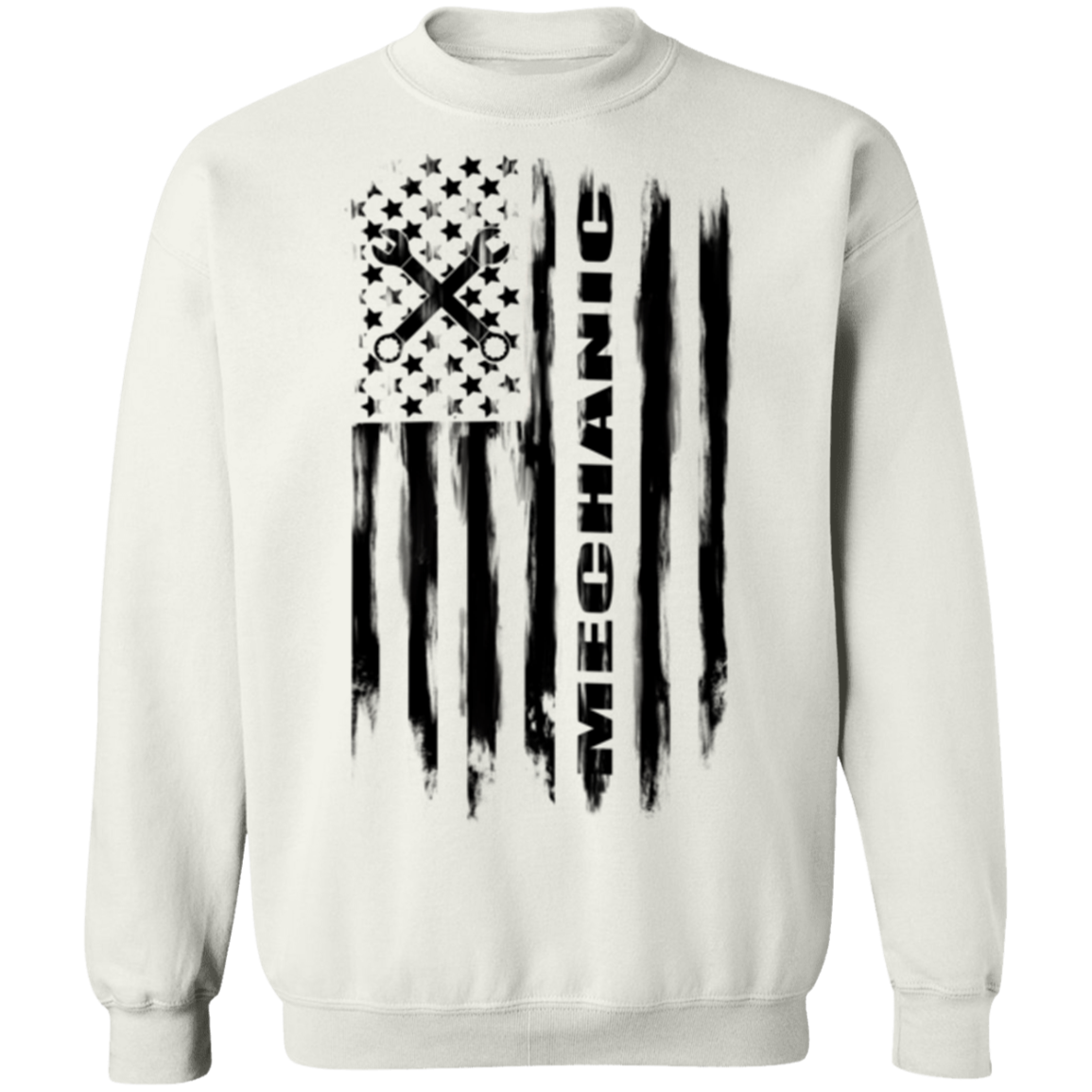 Mechanic Automotive Repair Enthusiast American Flag Crewneck Sweatshirt
