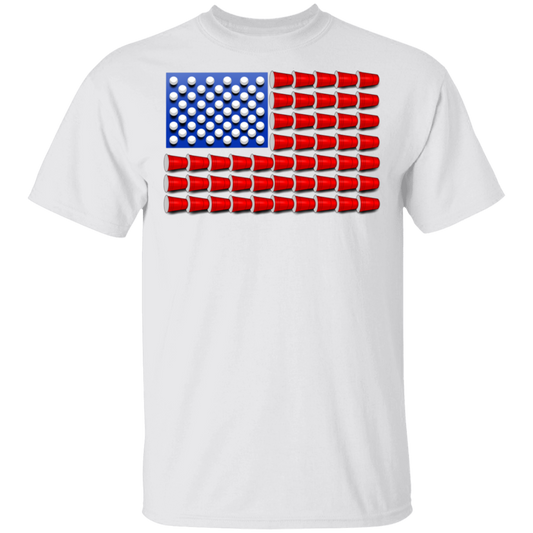 Beer Pong Red Cup American Flag T-Shirt