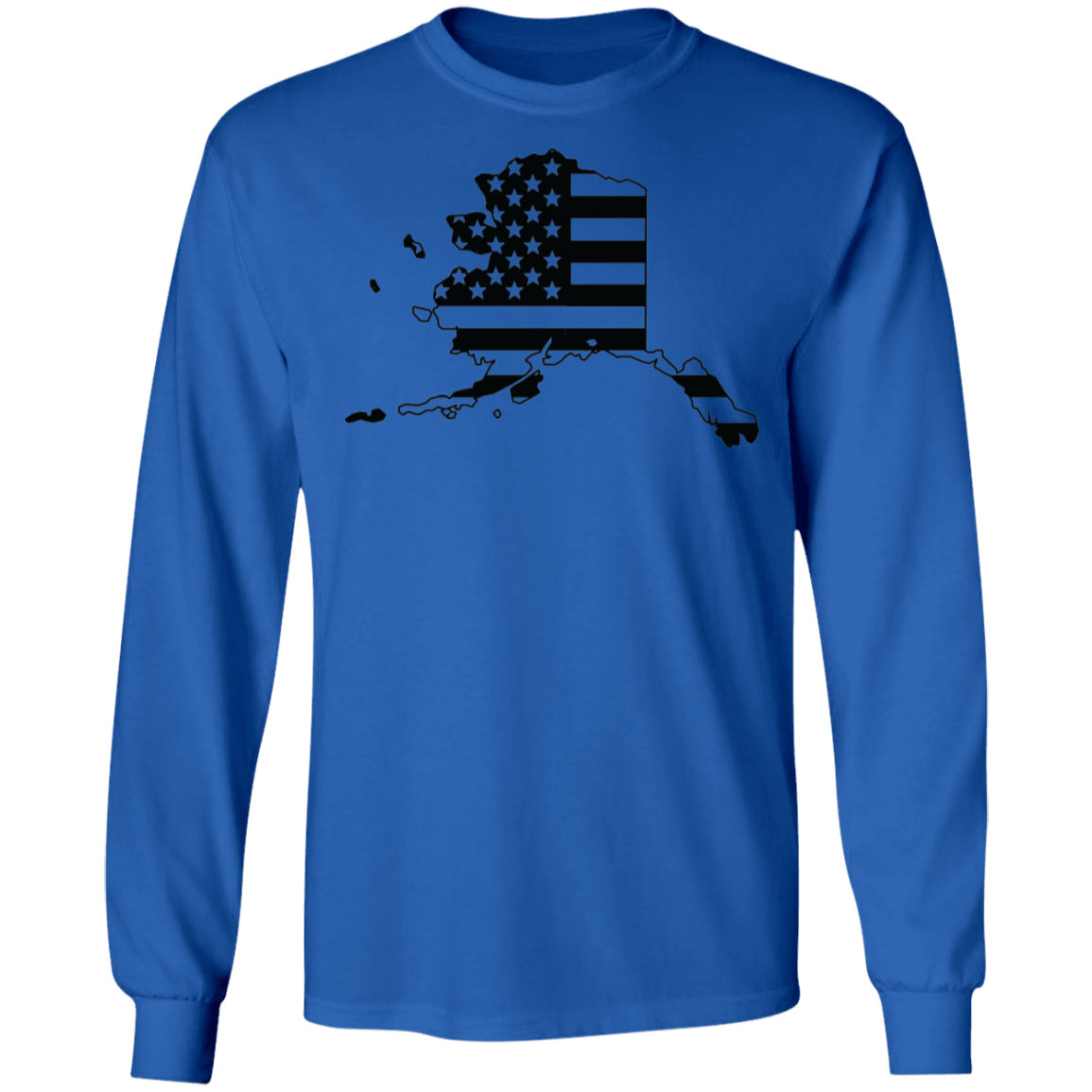 Alaska American Flag State Long Sleeve T-Shirt