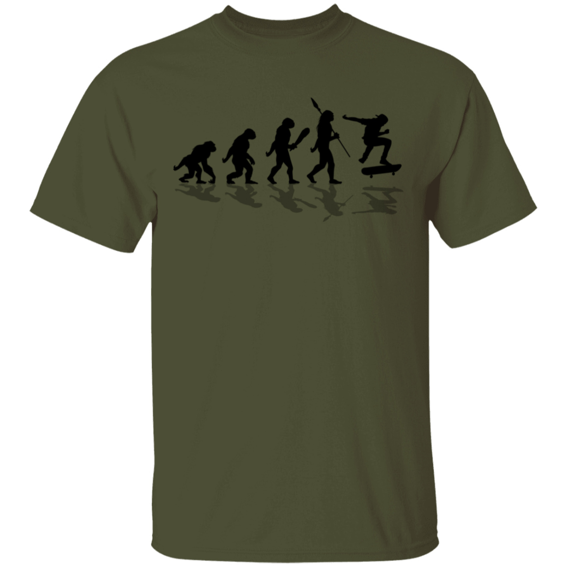 The Evolution of Man Skateboarding Skateboard T-Shirt
