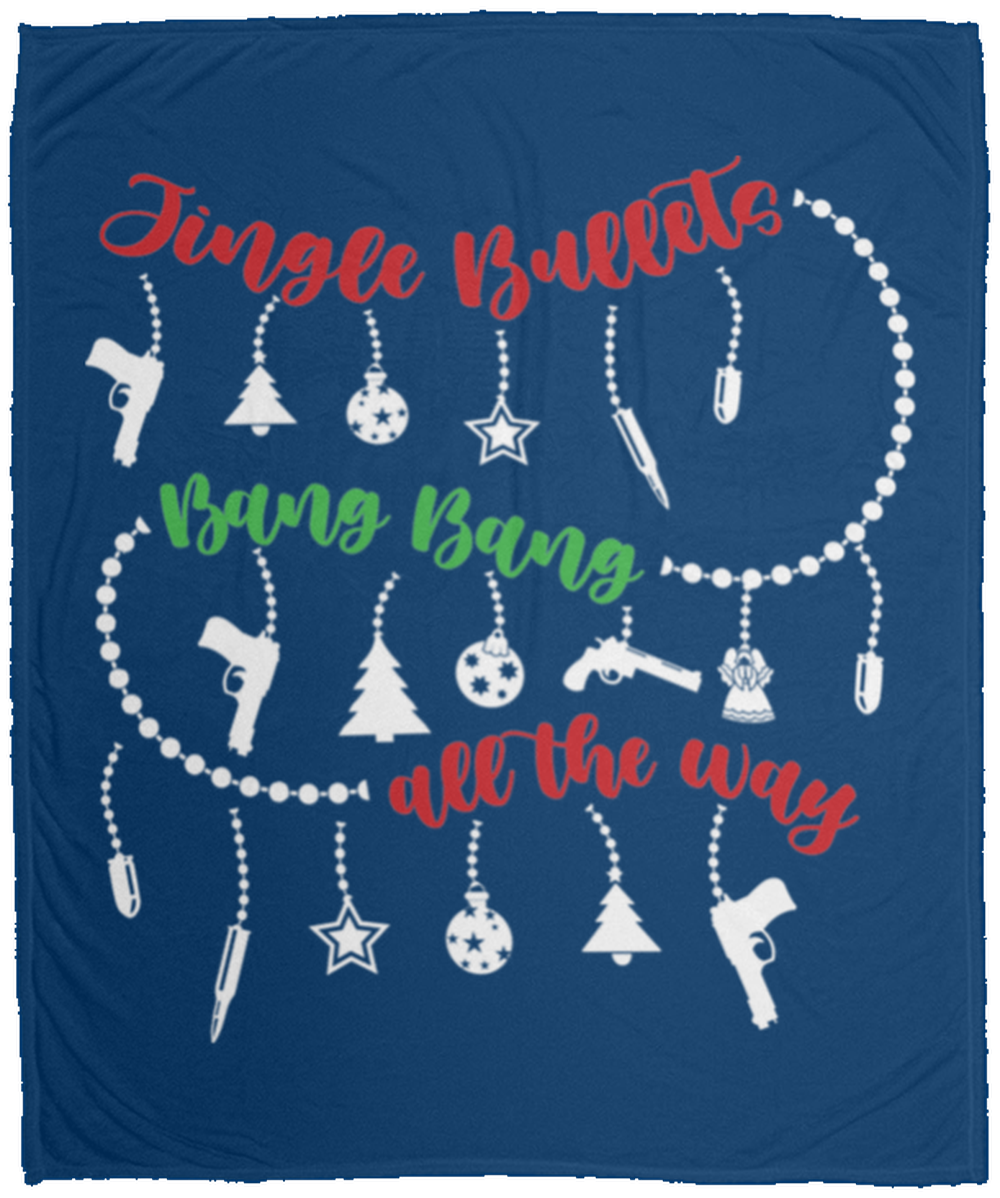 Jingle Bullets Bang Bang All The Way Christmas Fleece Blanket - 50x60