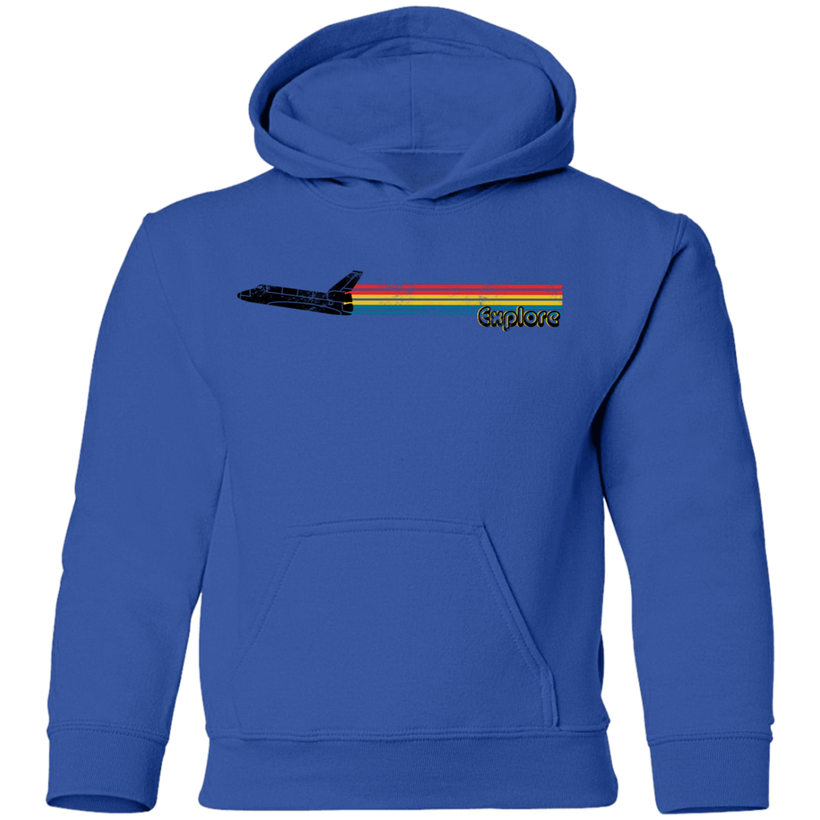 Youth Space Rocket Ship Explorer Pullover Hoodie