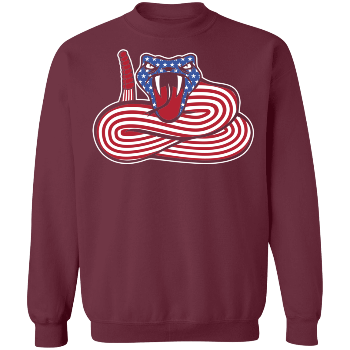Rattlesnake American Flag USA Crewneck Sweatshirt