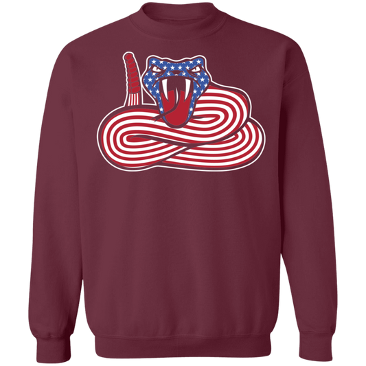 Rattlesnake American Flag USA Crewneck Sweatshirt