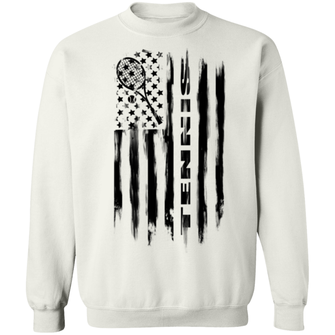 Tennis  American Flag Crewneck Sweatshirt
