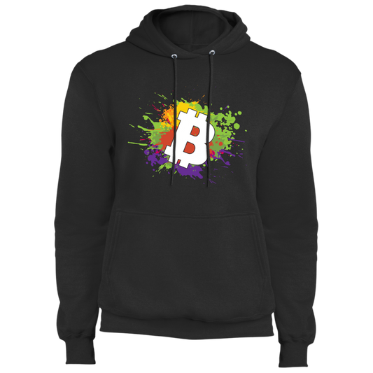 Bitcoin BTC Paint Splatter Cryptocurrency Pullover Hoodie