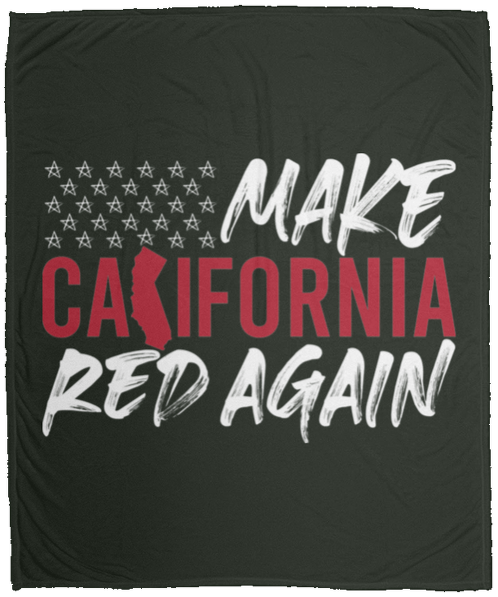 Make California Red Again American Flag Fleece Blanket - 50x60