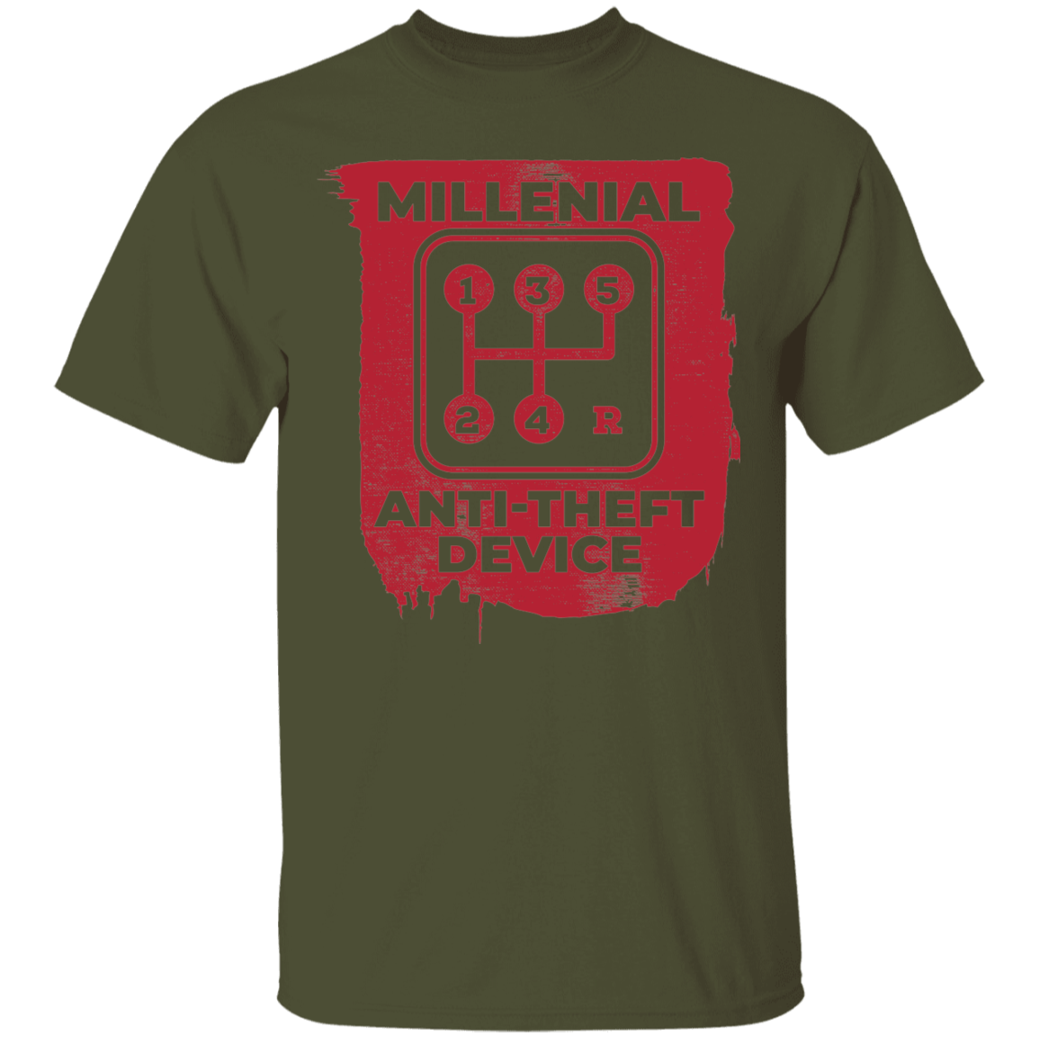 Millennial Anti-Theft Device Manual Stick Shift 5-Speed T-Shirt