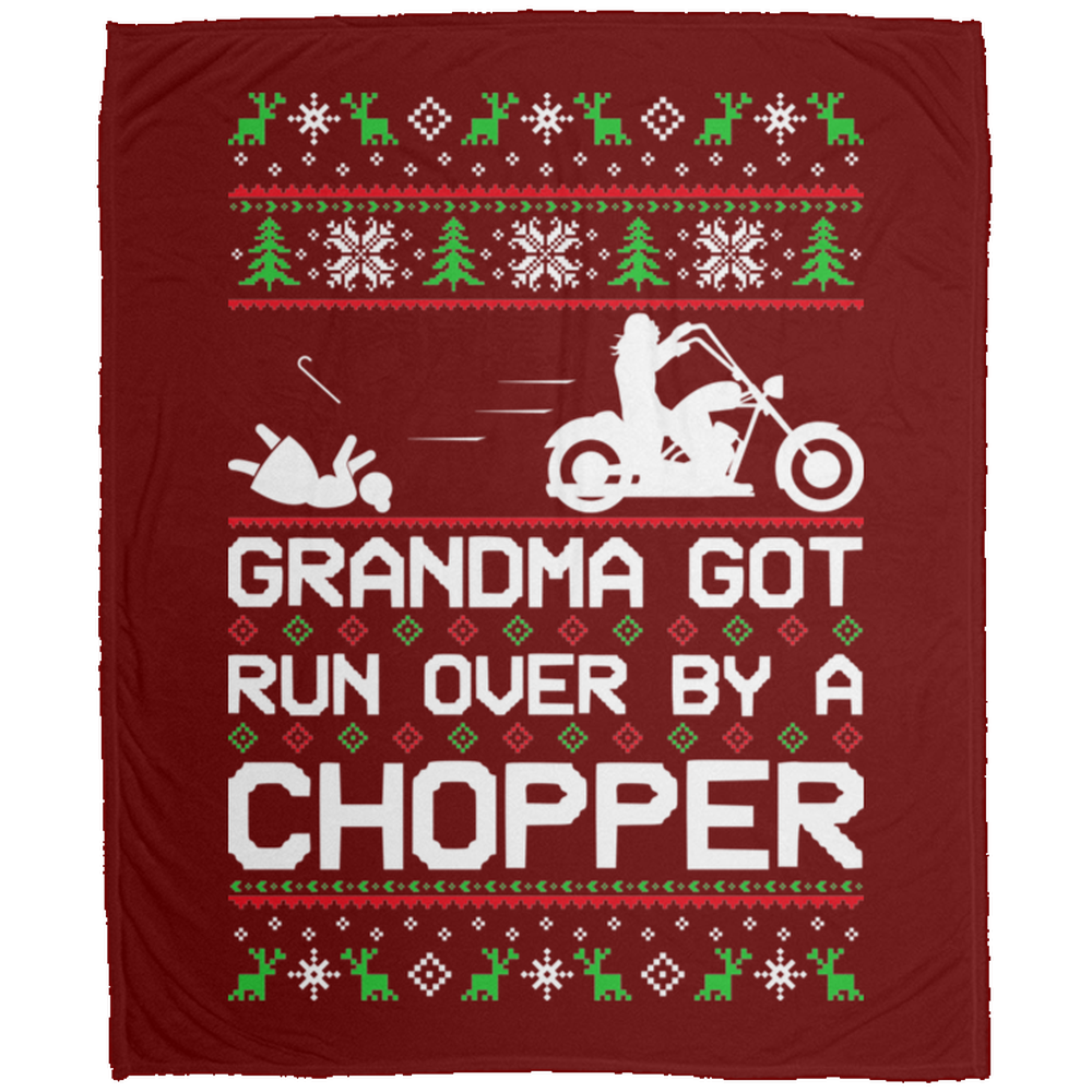 Wheel Spin Addict Christmas Motorcycle Chopper Fleece Blanket - 50x60