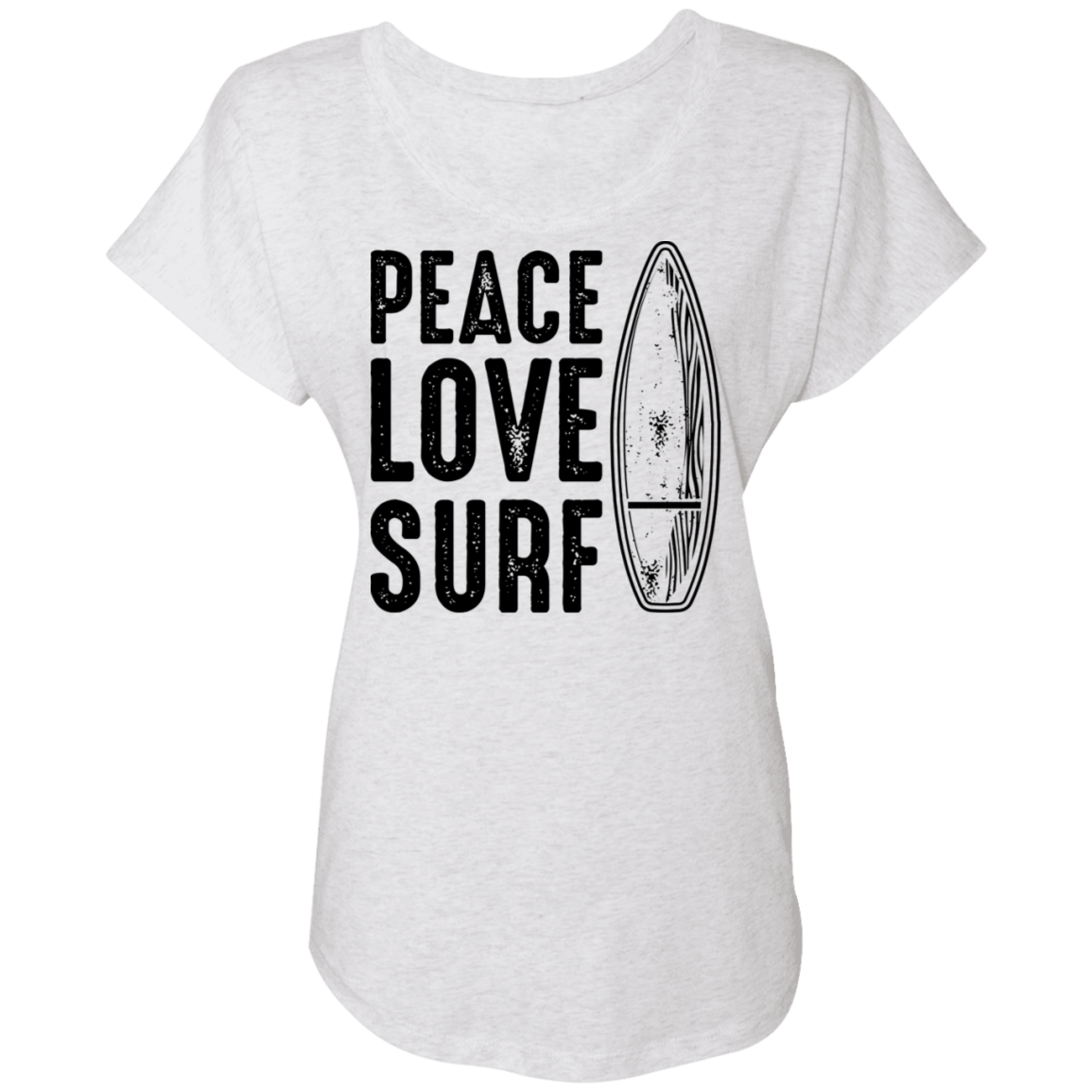 Peace Love Surf Beach Women's Dolman Sleeve
