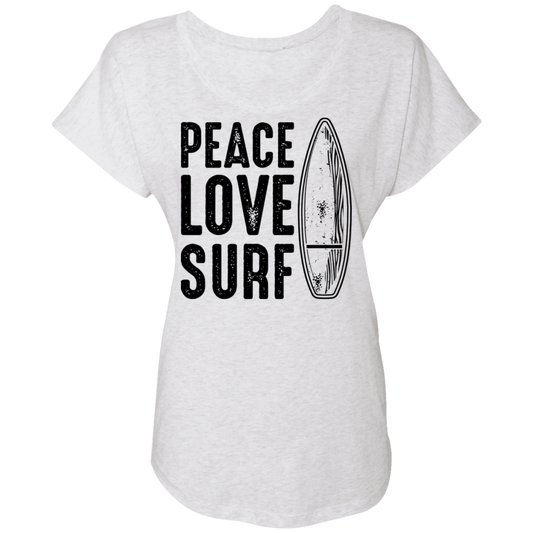 Peace Love Surf Beach Women's Dolman Sleeve
