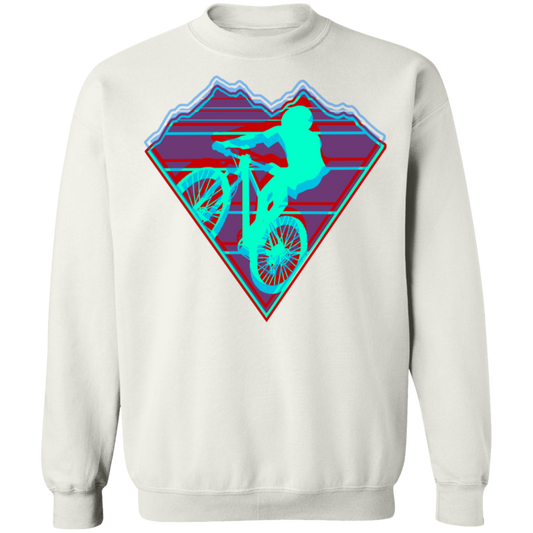 Retro Mountain Biker Crewneck Sweatshirt