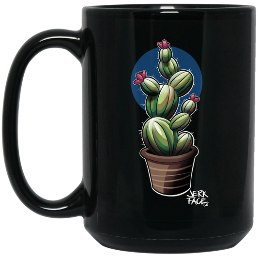 Planter Cactus 15 oz. Black Coffee Mug