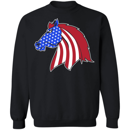 Horse American Flag USA Crewneck Sweatshirt