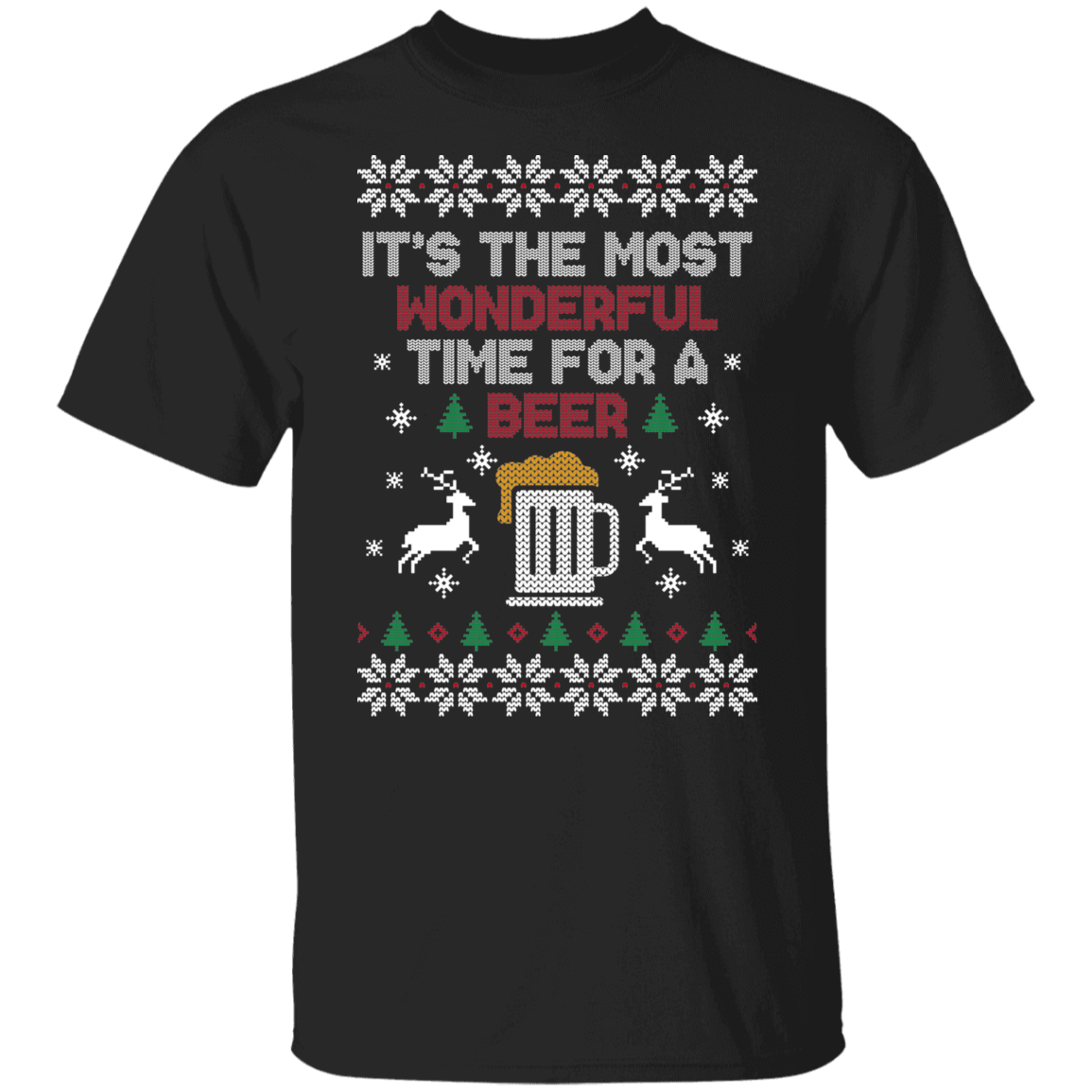 It's The Most Wonderful Time For A Beer Ugly Christmas Party T-Shirt