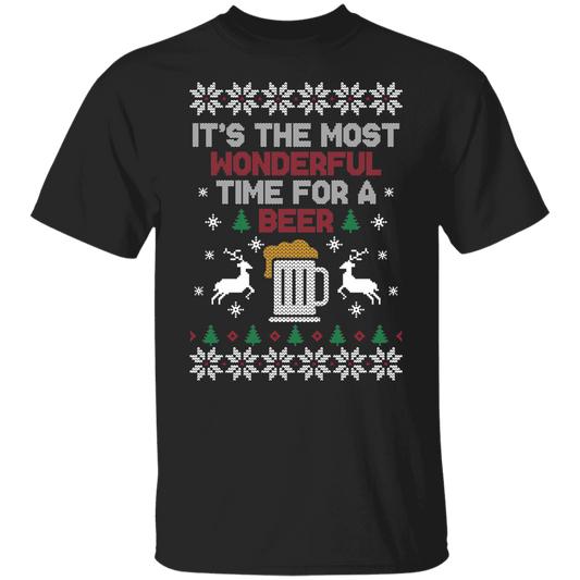 It's The Most Wonderful Time For A Beer Ugly Christmas Party T-Shirt