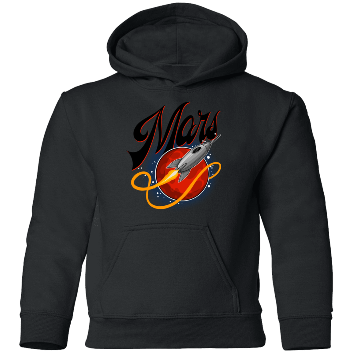 Youth Space Mars Space Ship Old Style Pullover Hoodie