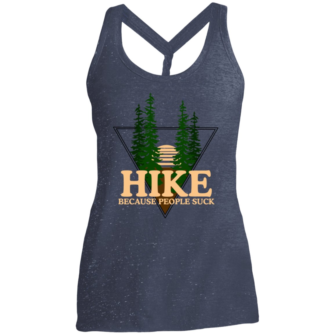 Hike Because People Suck Camping Women's Cosmic Twist Back Tank