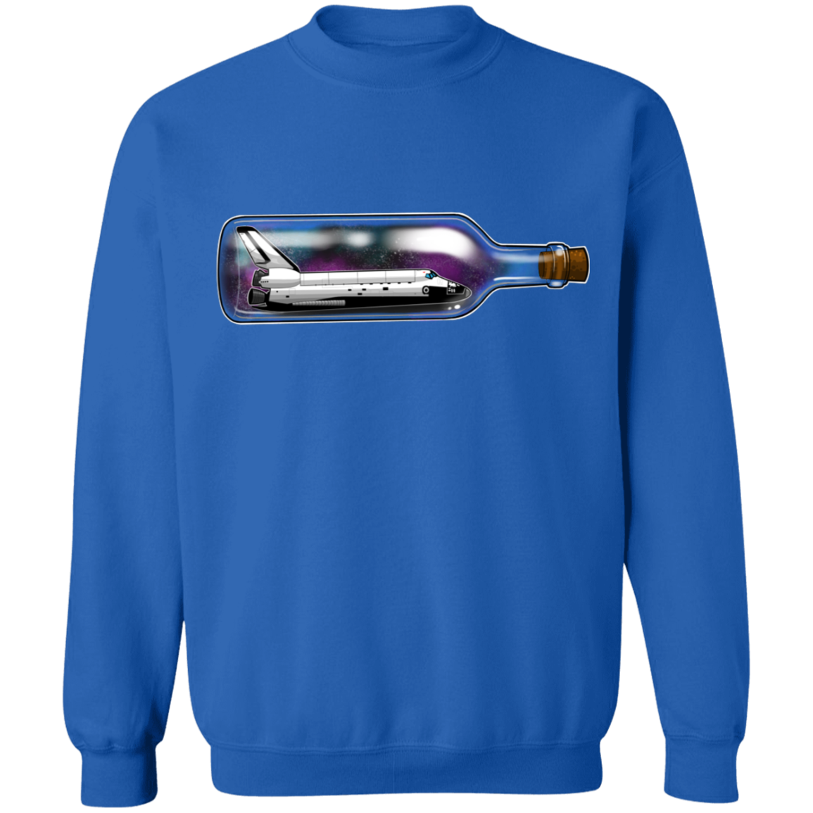 Spacecraft in a Bottle Spaceship Crewneck Pullover Sweatshirt