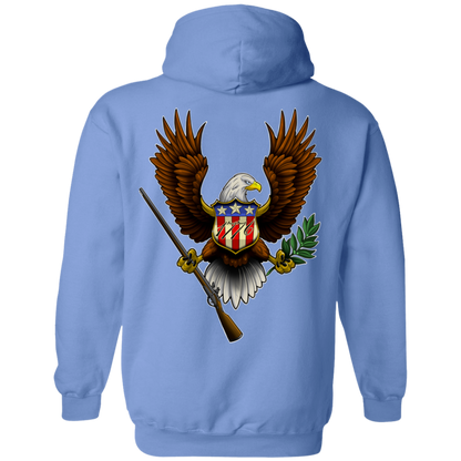 Lady Patriot 1776 American Bald Eagle Double Sided Pullover Hoodie