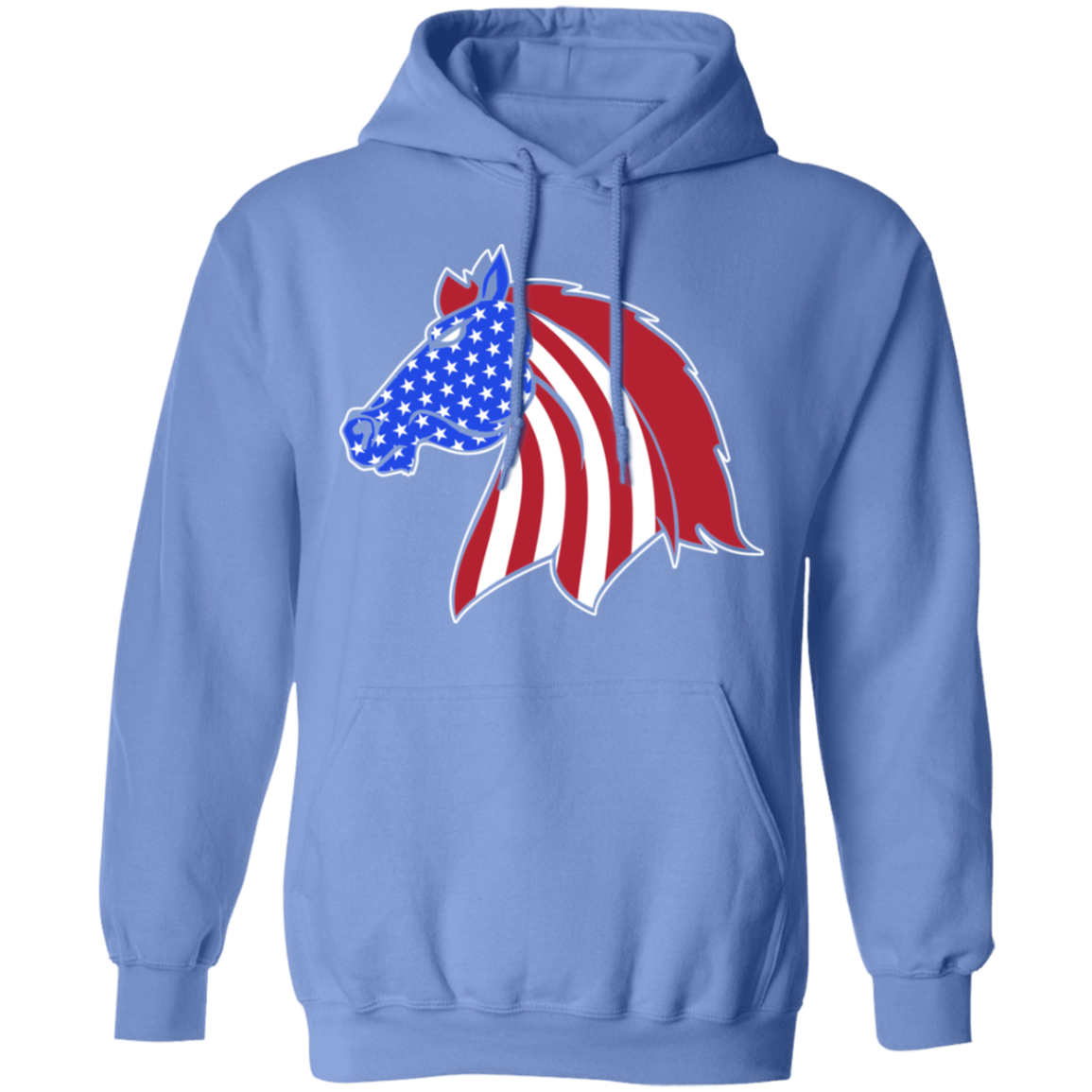 Horse American Flag USA Pullover Hoodie