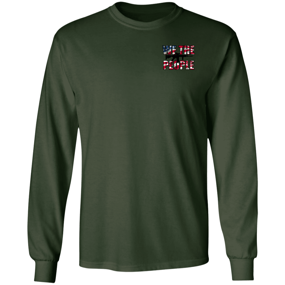 We the People American Bald Eagle 1776 Double Sided Long Sleeve T-Shirt