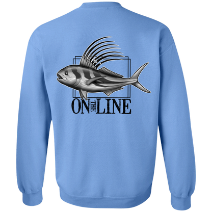 Rooster Fish On The Line Saltwater Double Sided Crewneck Sweatshirt