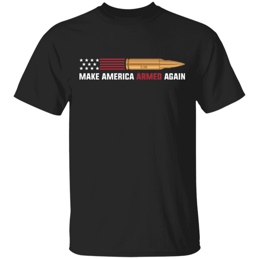 5.56 Make American Armed Again Bullet American Flag USA T-Shirt