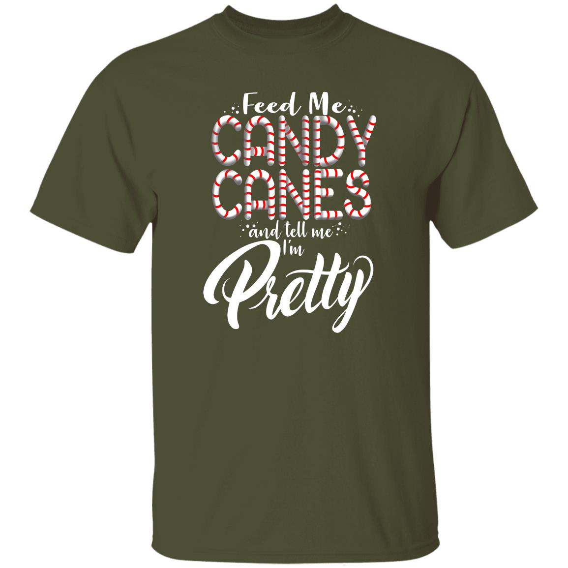 Feed Me Candy Canes and Tell Me I'm Pretty Funny Christmas T-Shirt