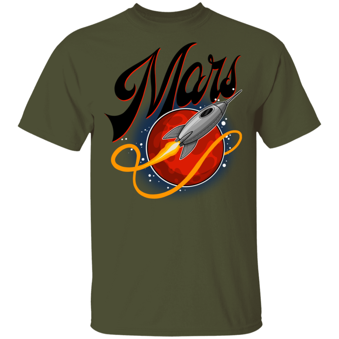 Men's Space Mars Space Ship Old Style T-Shirt