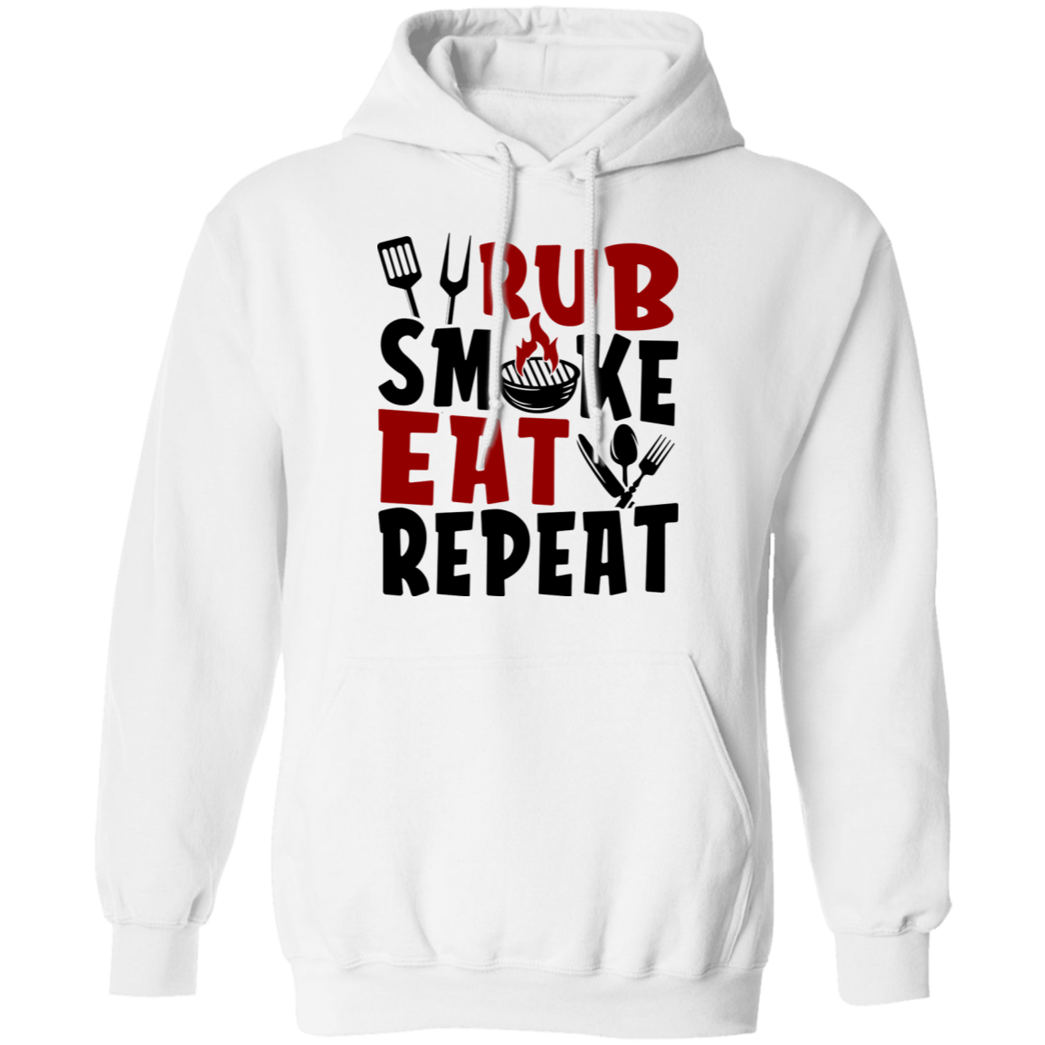 Rub Smoke Eat Repeat Grilling BBQ Pullover Hoodie