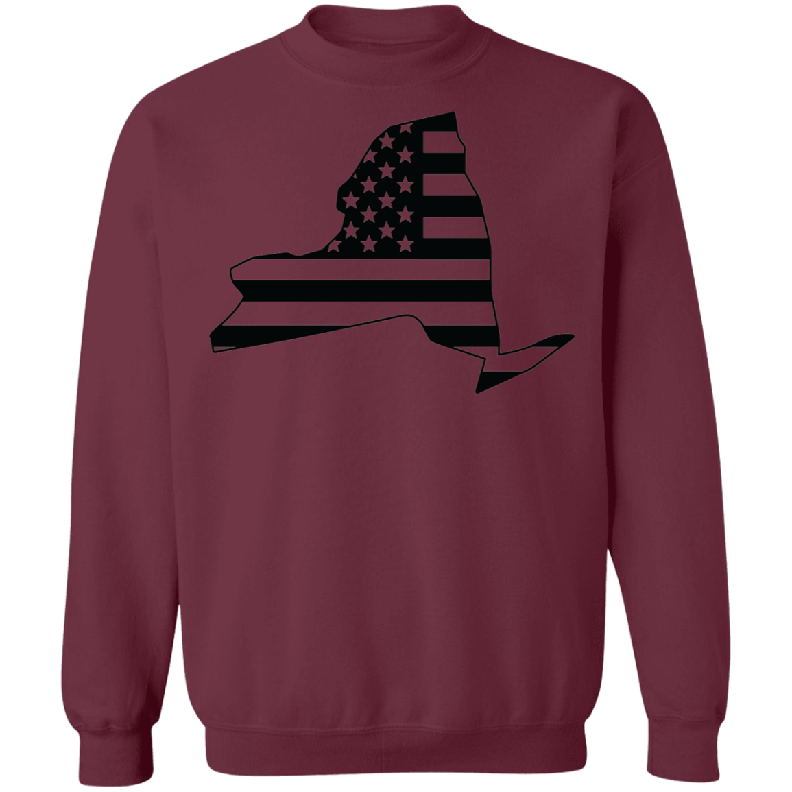 New York NY State American Flag USA Crewneck  Sweatshirt