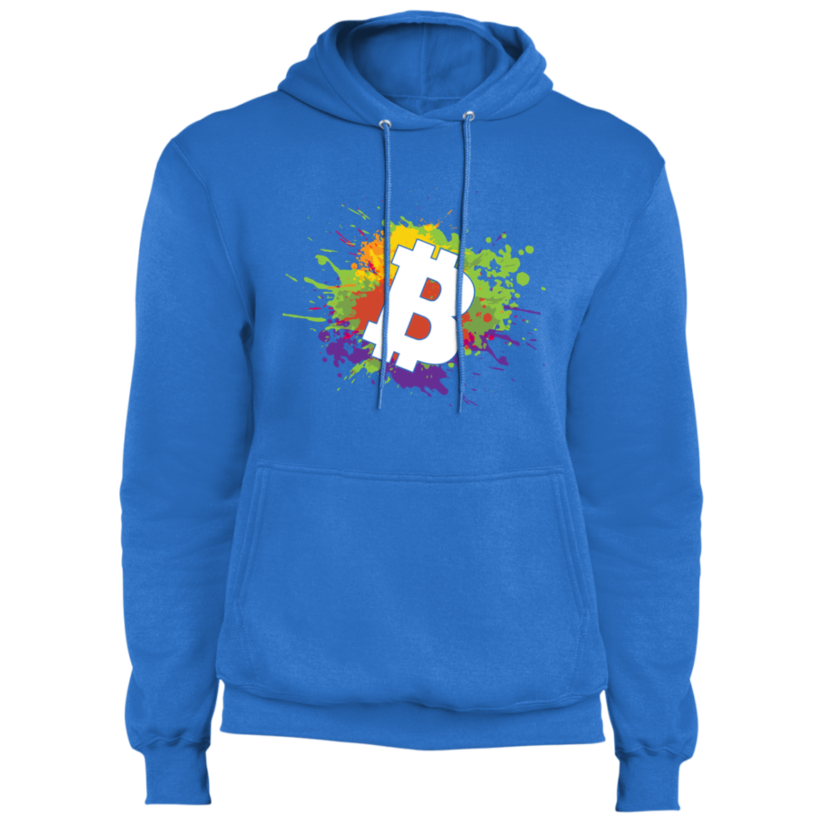 Bitcoin BTC Paint Splatter Cryptocurrency Pullover Hoodie