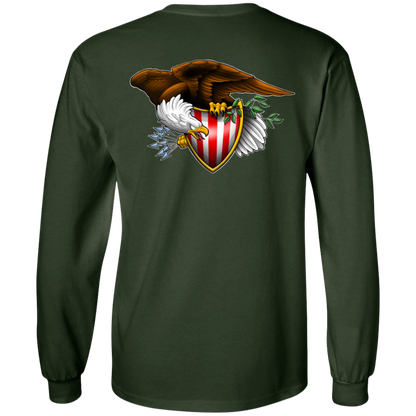 Patriot American Bald Eagle Double Sided Long Sleeve T-Shirt
