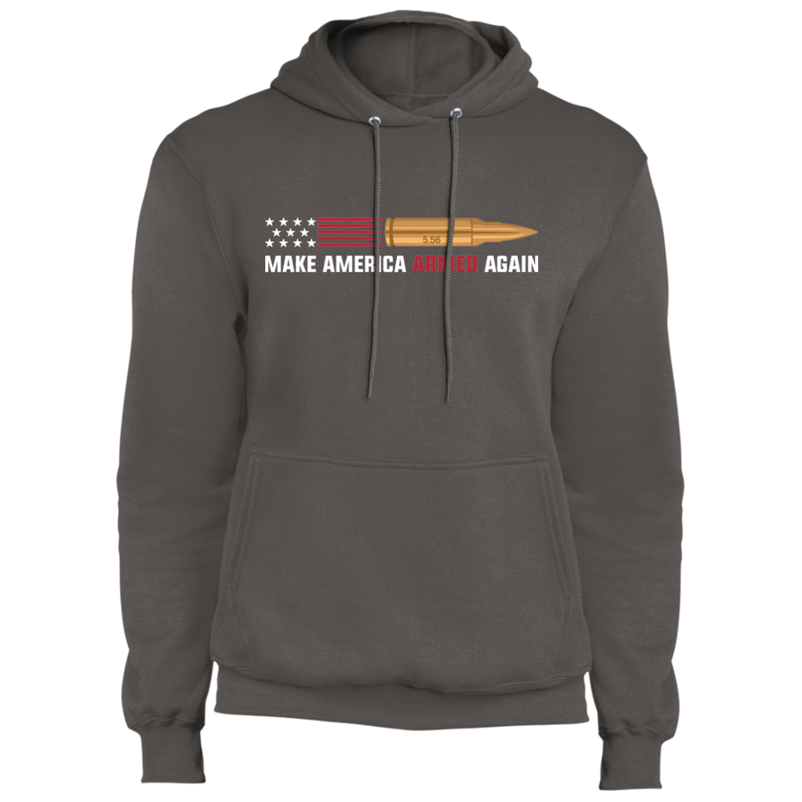 5.56 Make American Armed Again Bullet American Flag USA Pullover Hoodie