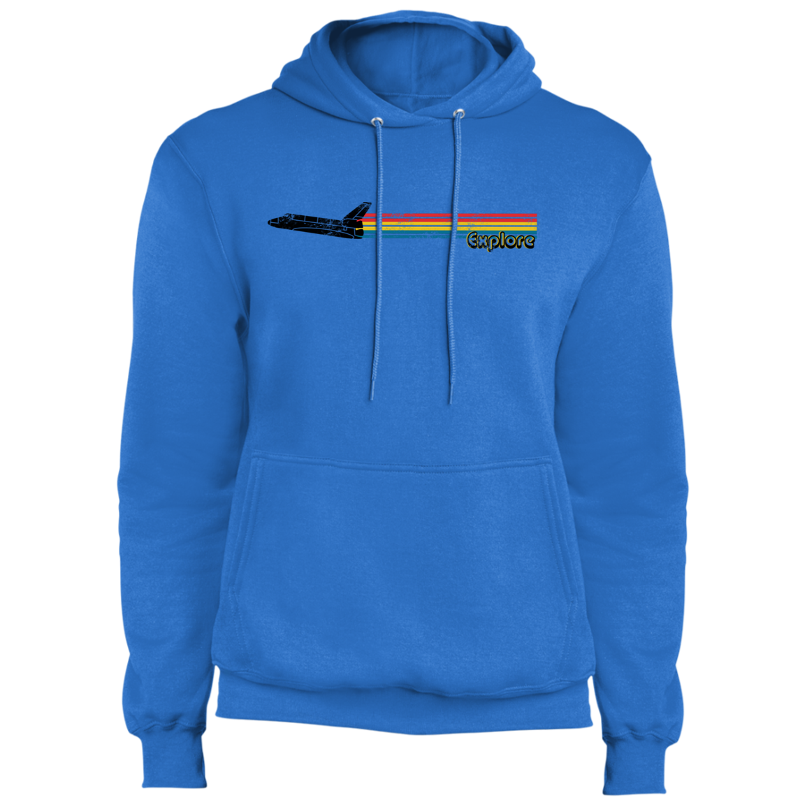 Men's Space Rocket Ship Explorer Fleece Pullover Hoodie