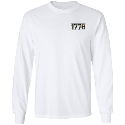 1776 American Bald Eagle Double Sided Long Sleeve T-Shirt