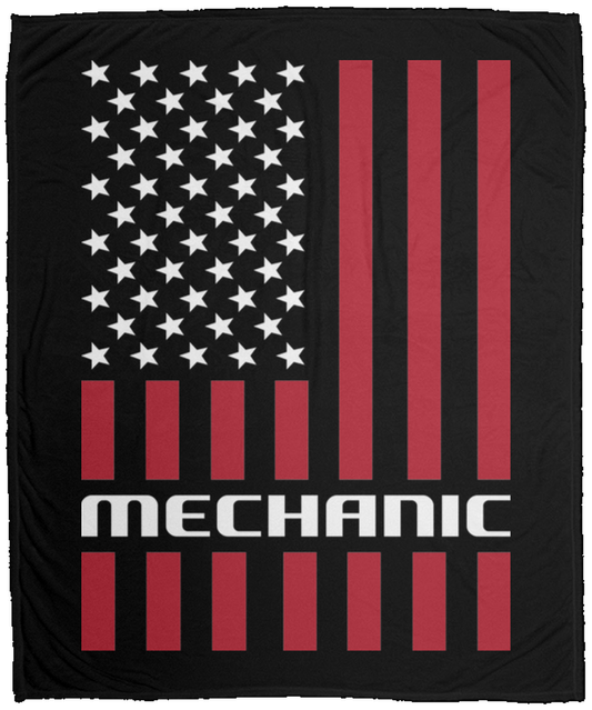 Mechanic American Flag Fleece Blanket - 50x60