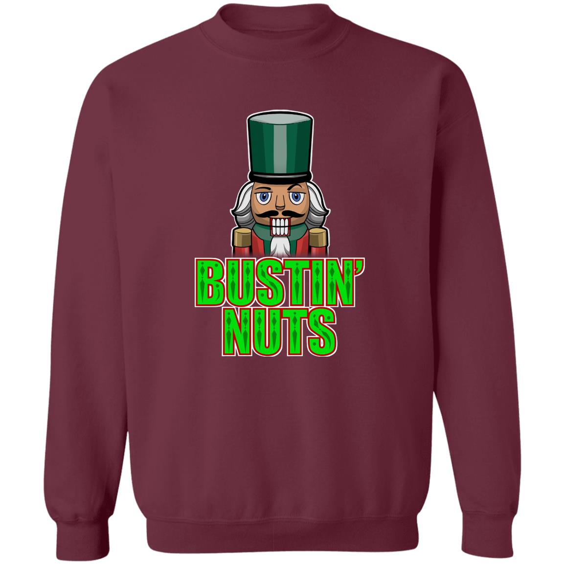 Bustin' Nuts Nutcracker Funny Christmas Crewneck Sweatshirt