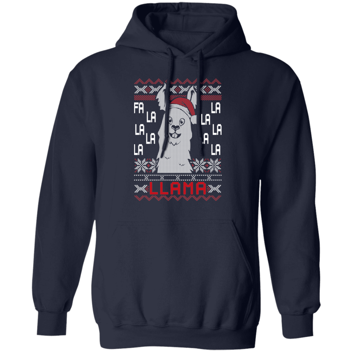 Fa La La LLama Ugly Christmas Party Pullover Hoodie