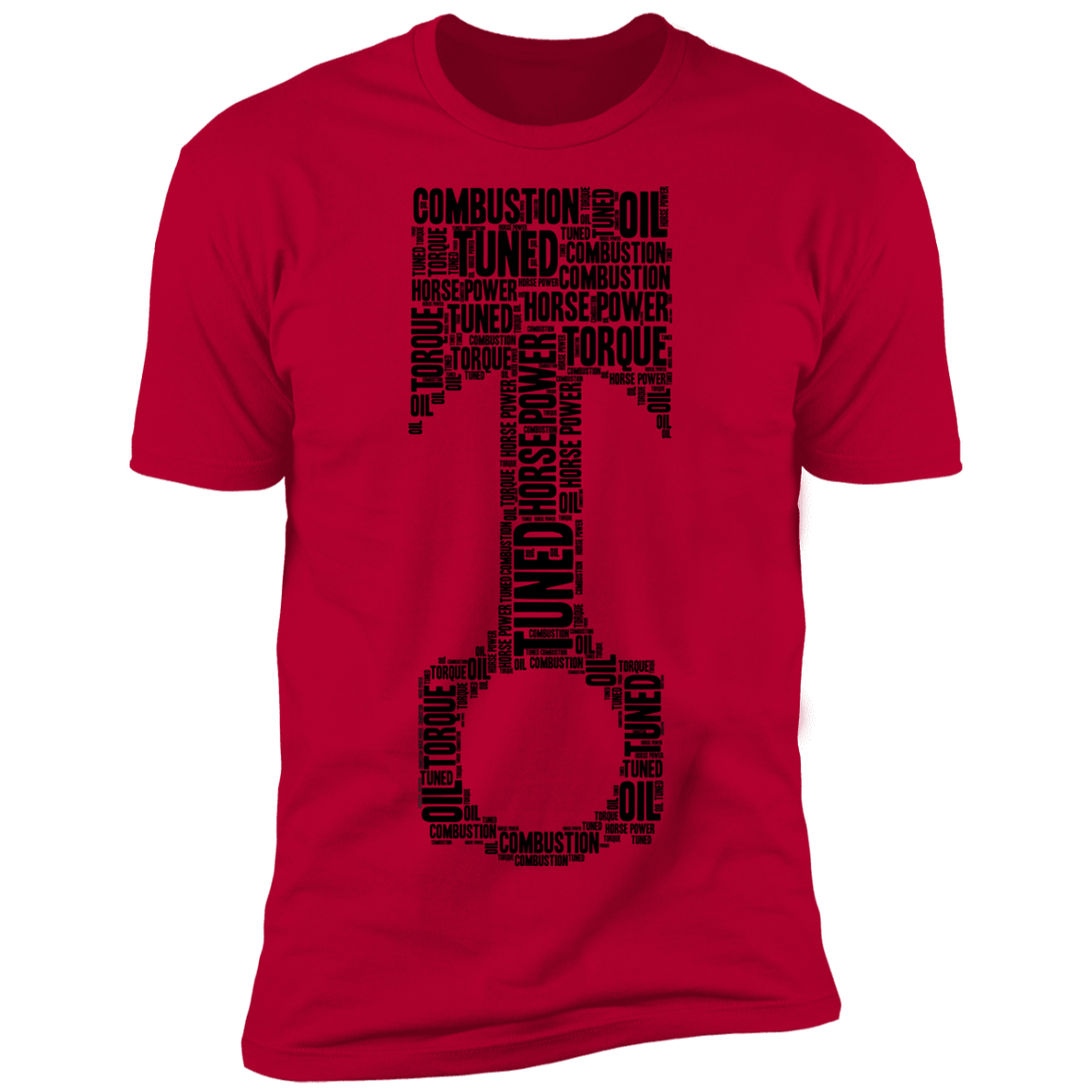 Piston with Words Racing Horsepower Torque Premium Short Sleeve T-Shirt