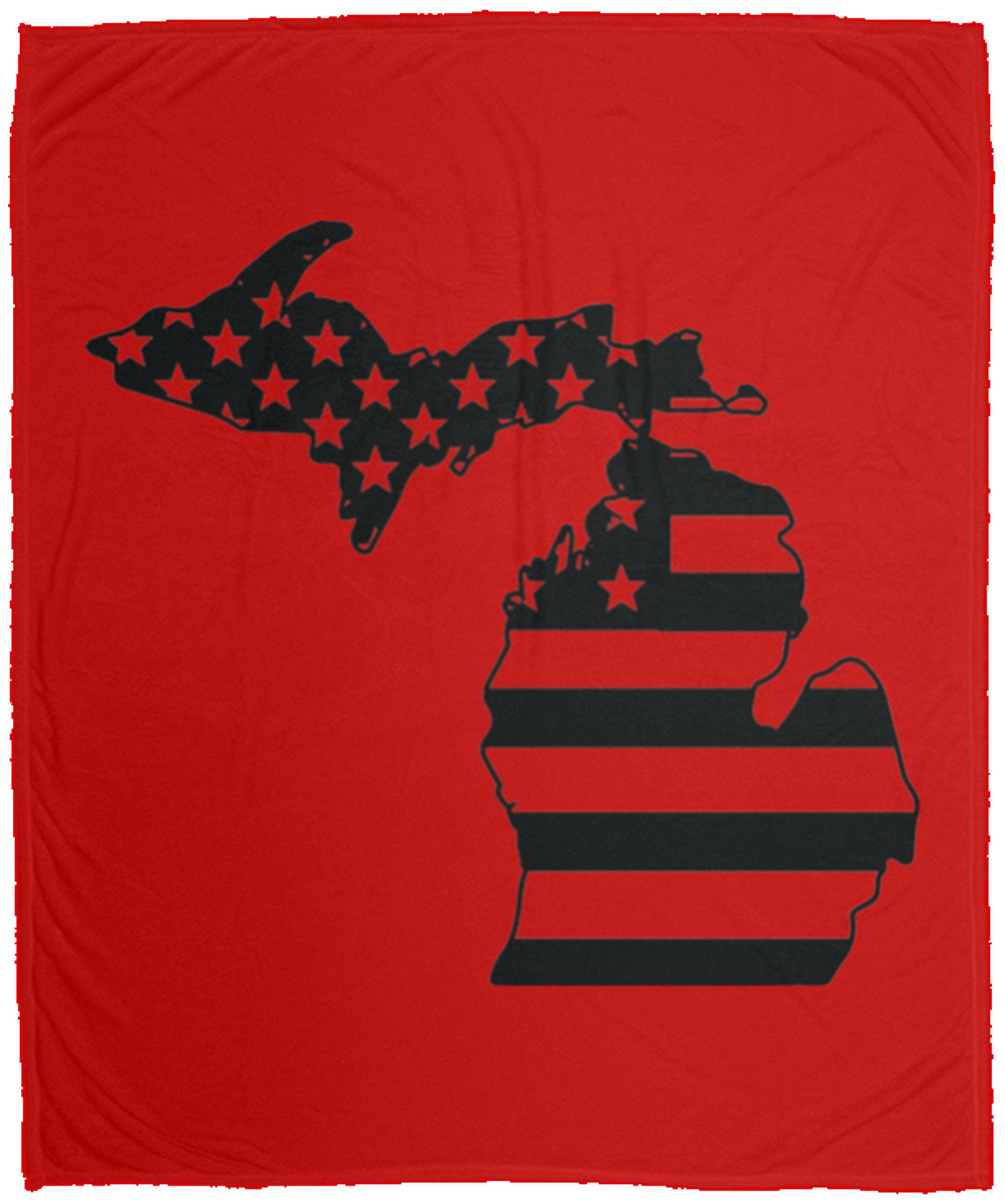 Michigan American Flag State Fleece Blanket - 50x60
