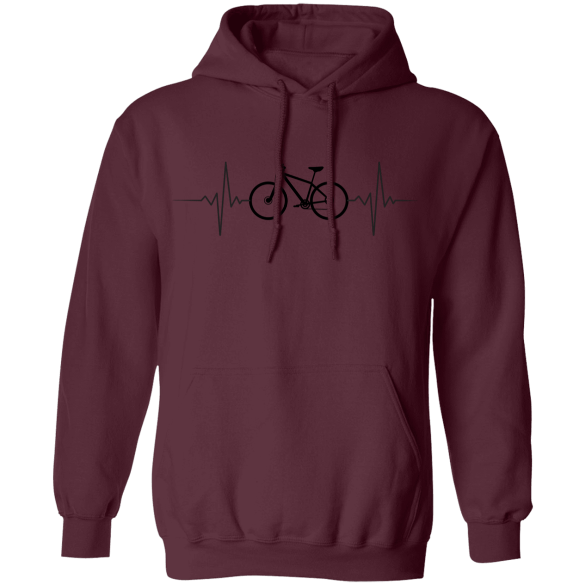 Mountain Biking Biker Heartbeat Pullover Hoodie