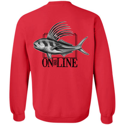 Rooster Fish On The Line Saltwater Double Sided Crewneck Sweatshirt